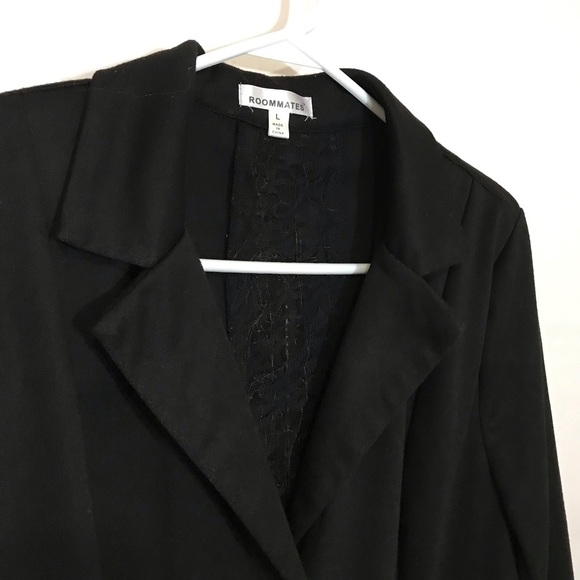 Roommates Black Jacket Lace Back Size Large - Picture 3 of 7